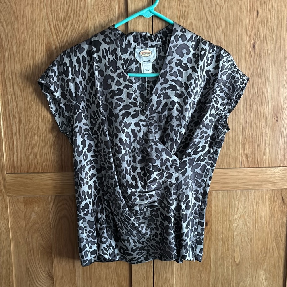 Talbots Leopard Print Silk Blouse
